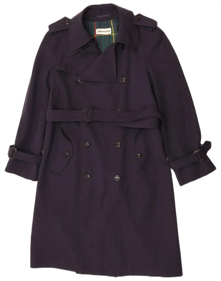 Sangiorgio Mens Trench Coat UK 38 Medium Navy Blue