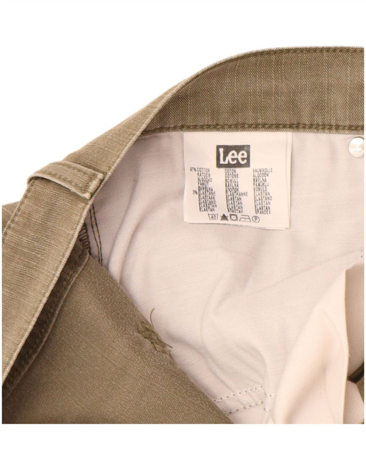LEE Mens Brooklyn Straight Jeans W36 L31 Khaki Cotton
