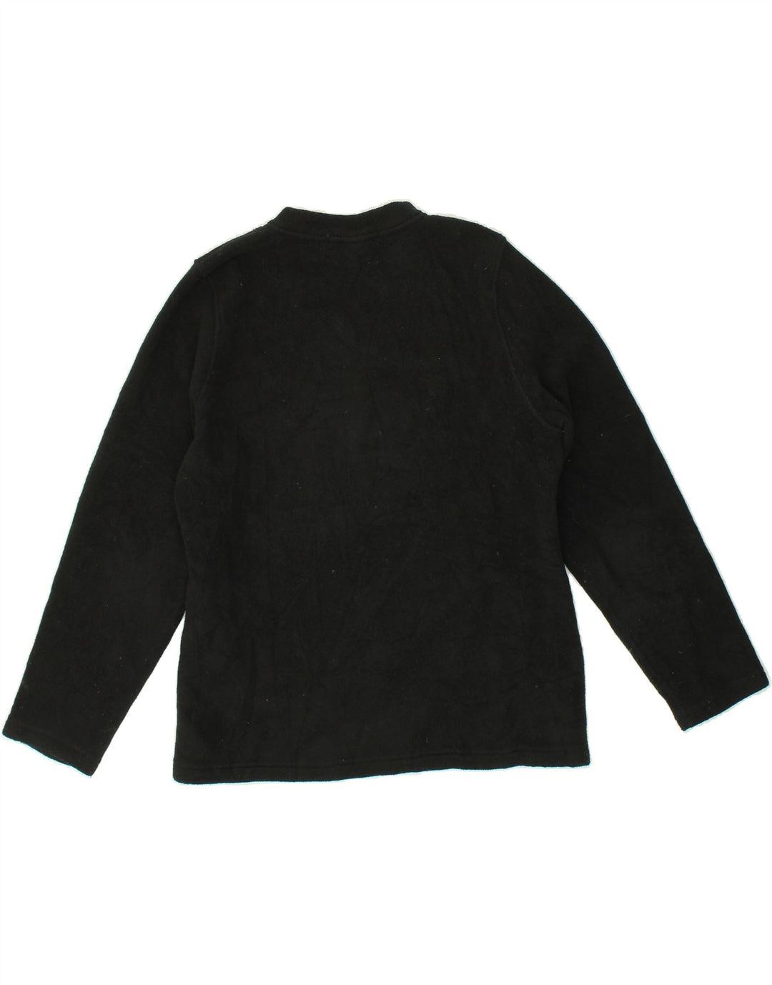L.L.BEAN Womens V-Neck Fleece Jumper UK 16 Large Black Polyester | Vintage L.L.Bean | Thrift | Second-Hand L.L.Bean | Used Clothing | Messina Hembry 