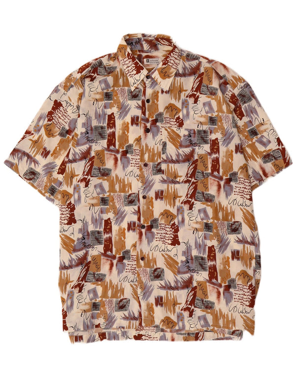 Vintage Mens Abstract Pattern Shirt 2XL Multicoloured Colourblock
