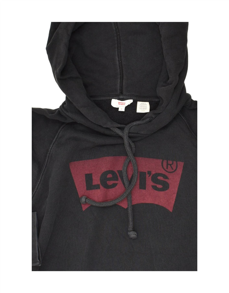 LEVI'S Mens Graphic Hoodie Jumper Small Black Cotton | Vintage Levi's | Thrift | Second-Hand Levi's | Used Clothing | Messina Hembry 