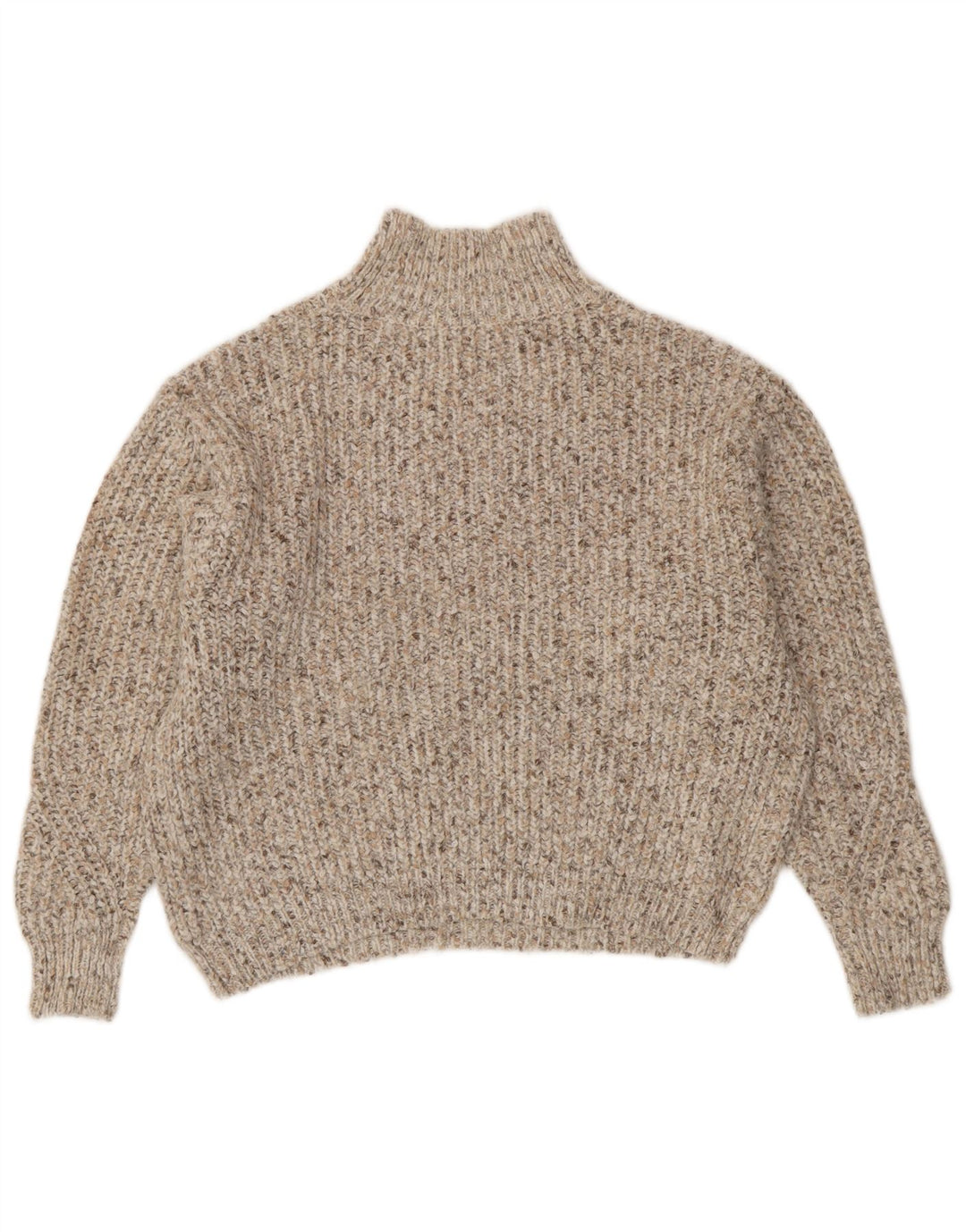 Marks & Spencer Womens Turtle Neck Jumper Sweater UK 14 Medium Beige