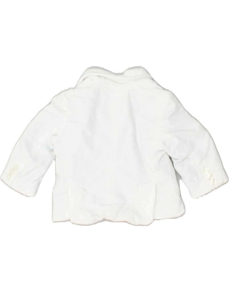 TRUSSARDI Baby Boys 3 Button Blazer Jacket 0-3 Months White Cotton | Vintage Trussardi | Thrift | Second-Hand Trussardi | Used Clothing | Messina Hembry 