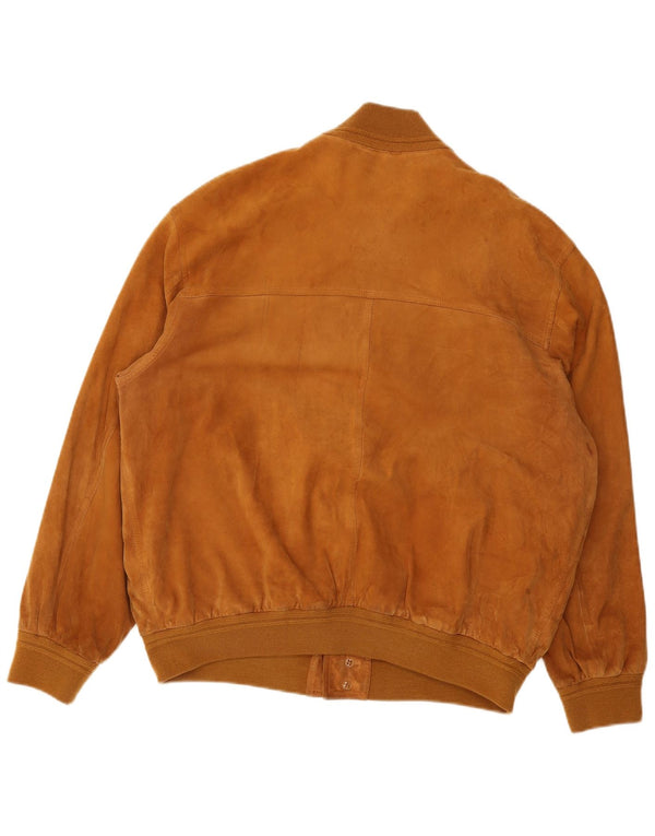 Vintage Mens Suede Bomber Jacket UK 40 Large Brown