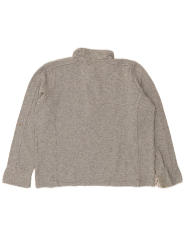 Orvis Womens Zip Neck Sweatshirt Jumper UK 14 Medium Grey Cotton