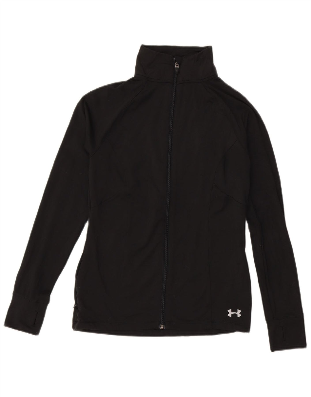 UNDER ARMOUR Womens Tracksuit Top Jacket UK 10 Small Black Polyester