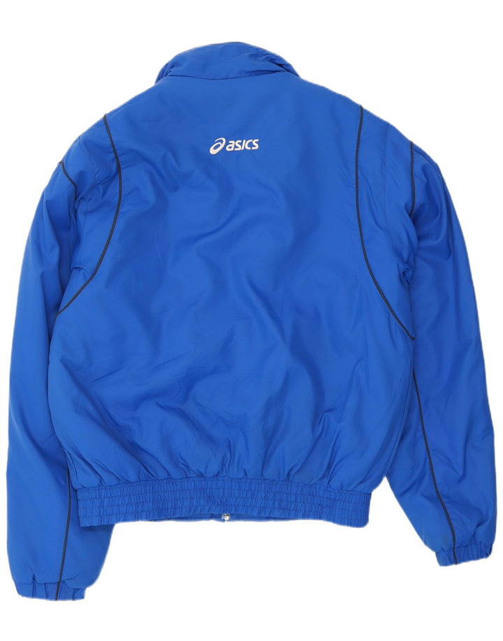 Asics Mens Tracksuit Top Jacket Large Blue Nylon