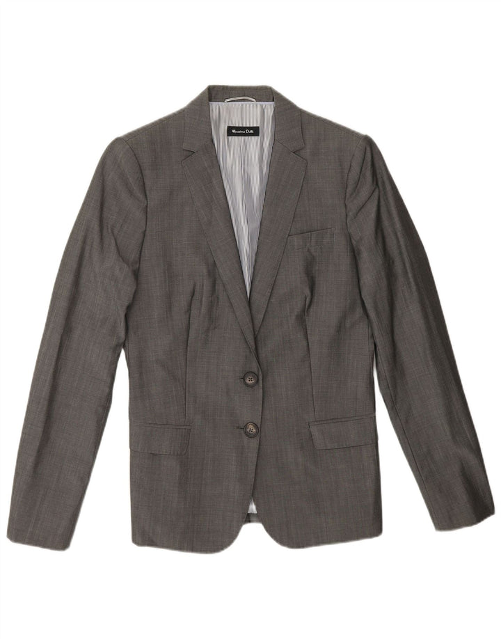 MASSIMO DUTTI Womens 2 Button Blazer Jacket EU 40 Medium Grey Acetate