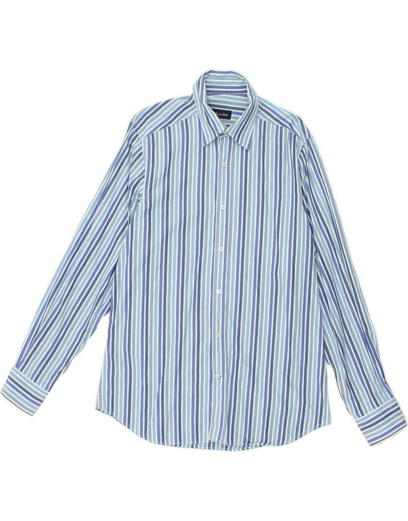 MASSIMO DUTTI Mens Shirt Large Blue Striped Cotton | Vintage Massimo Dutti | Thrift | Second-Hand Massimo Dutti | Used Clothing | Messina Hembry 