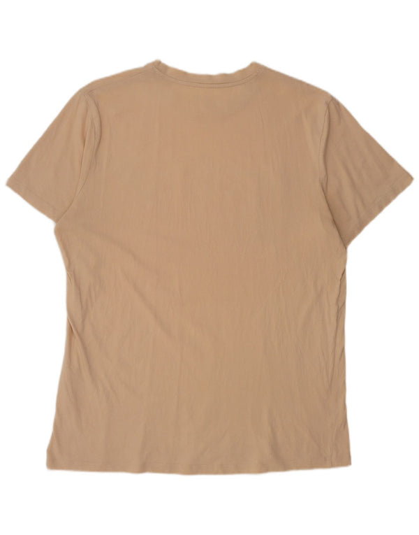 JACK & JONES Mens Graphic T-Shirt Top XL Beige Cotton
