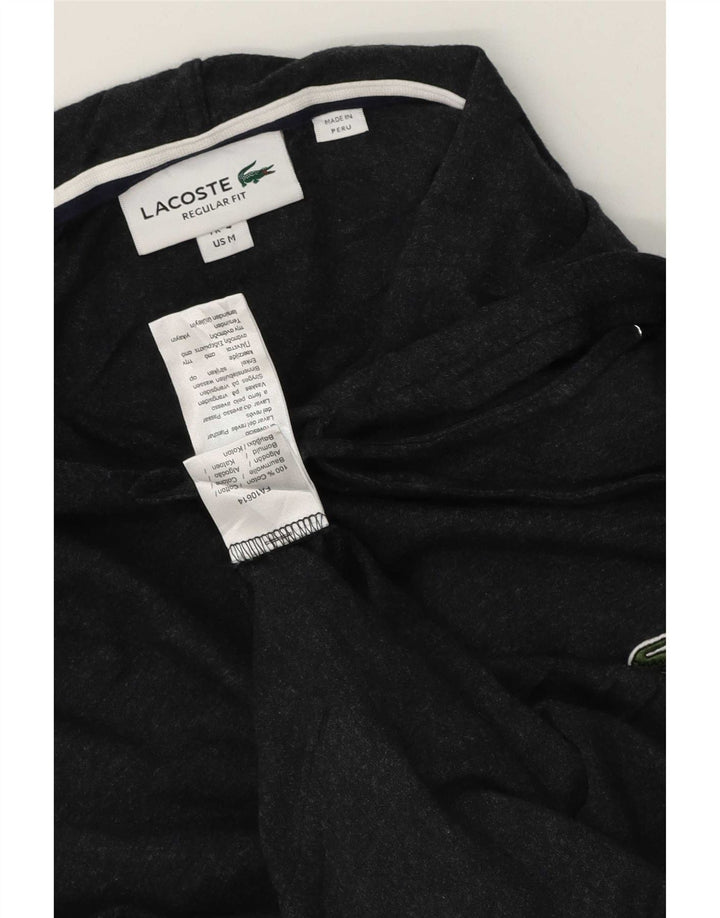 Lacoste Mens Hoodie Jumper Size 4 Medium Grey Cotton