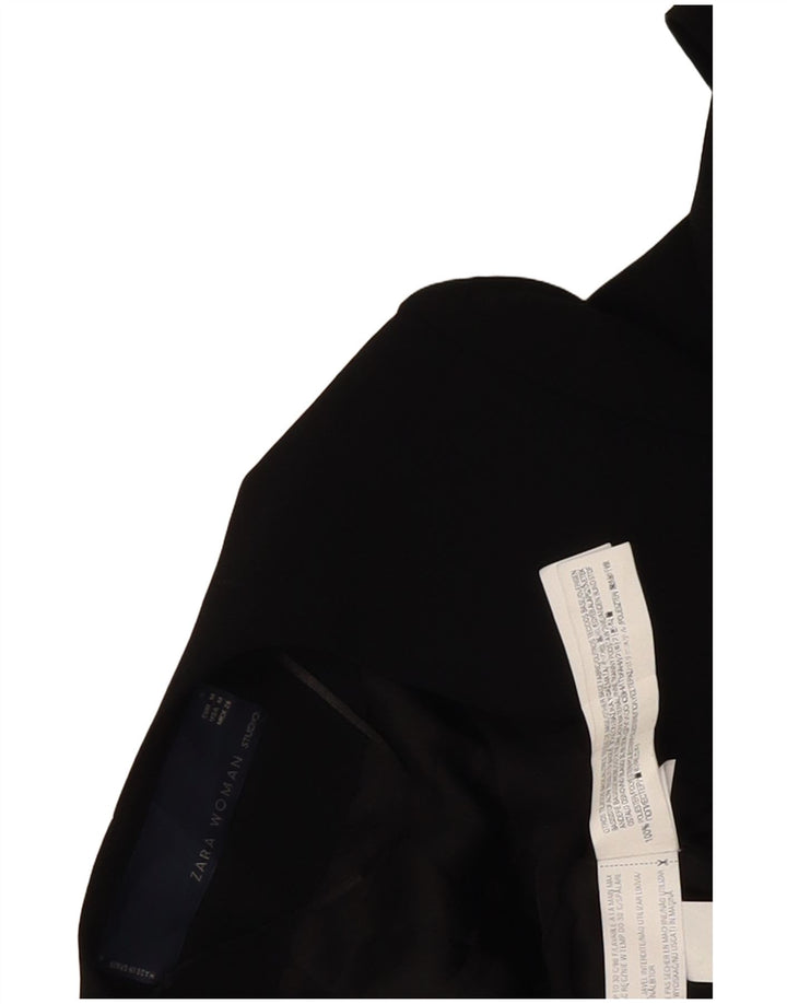 Zara Womens Open Blazer Jacket UK 14 Medium Black Colourblock Polyester