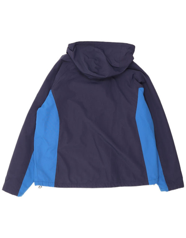 FILA Mens Hooded Windbreaker Jacket UK 42 XL Navy Blue Colourblock