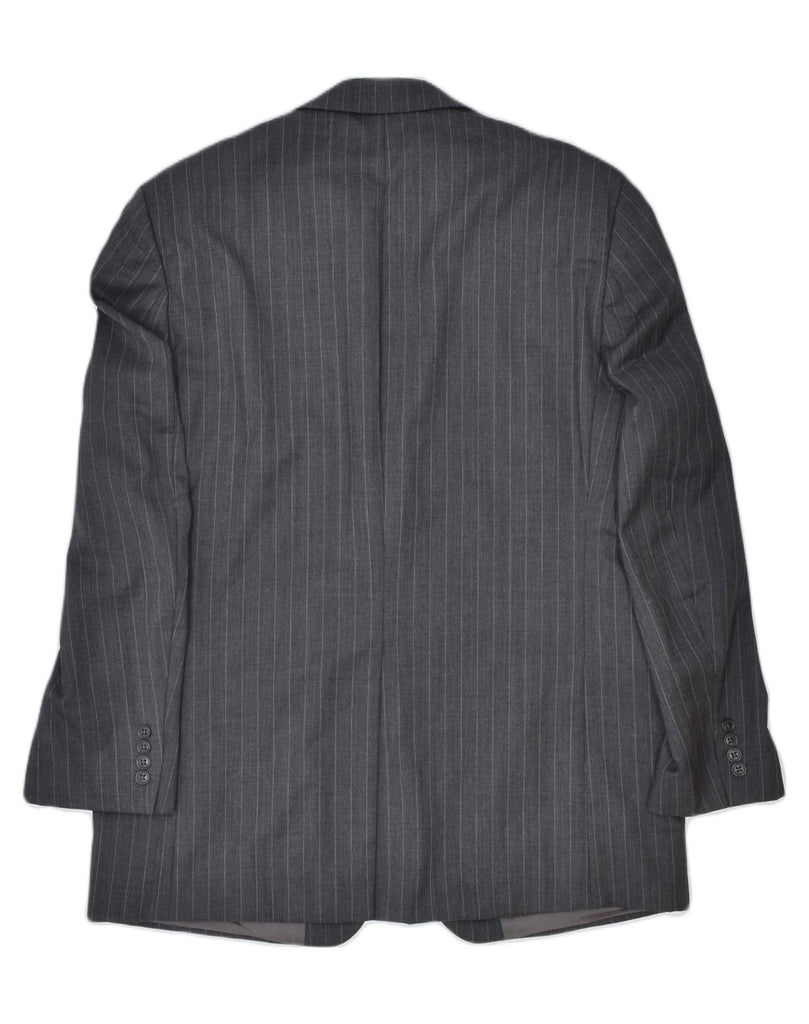 RALPH LAUREN Mens 2 Button Blazer Jacket UK 42 XL Grey Pinstripe Wool | Vintage | Thrift | Second-Hand | Used Clothing | Messina Hembry 