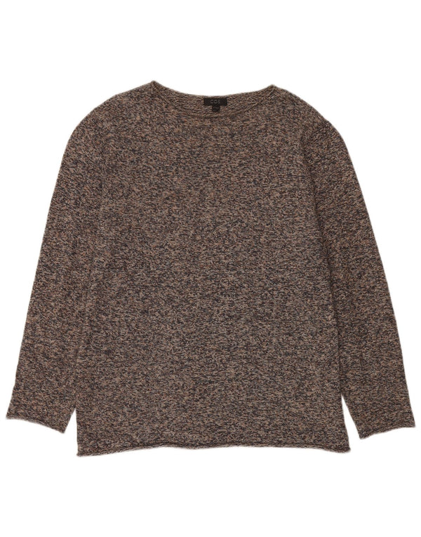 Cos Womens Oversized Boat Neck Jumper Sweater UK 14 Medium Brown Flecked