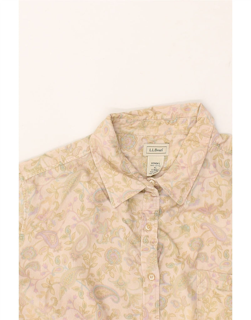 L.L.BEAN Womens Corduroy Shirt UK 18 XL Beige Paisley Cotton | Vintage L.L.Bean | Thrift | Second-Hand L.L.Bean | Used Clothing | Messina Hembry 