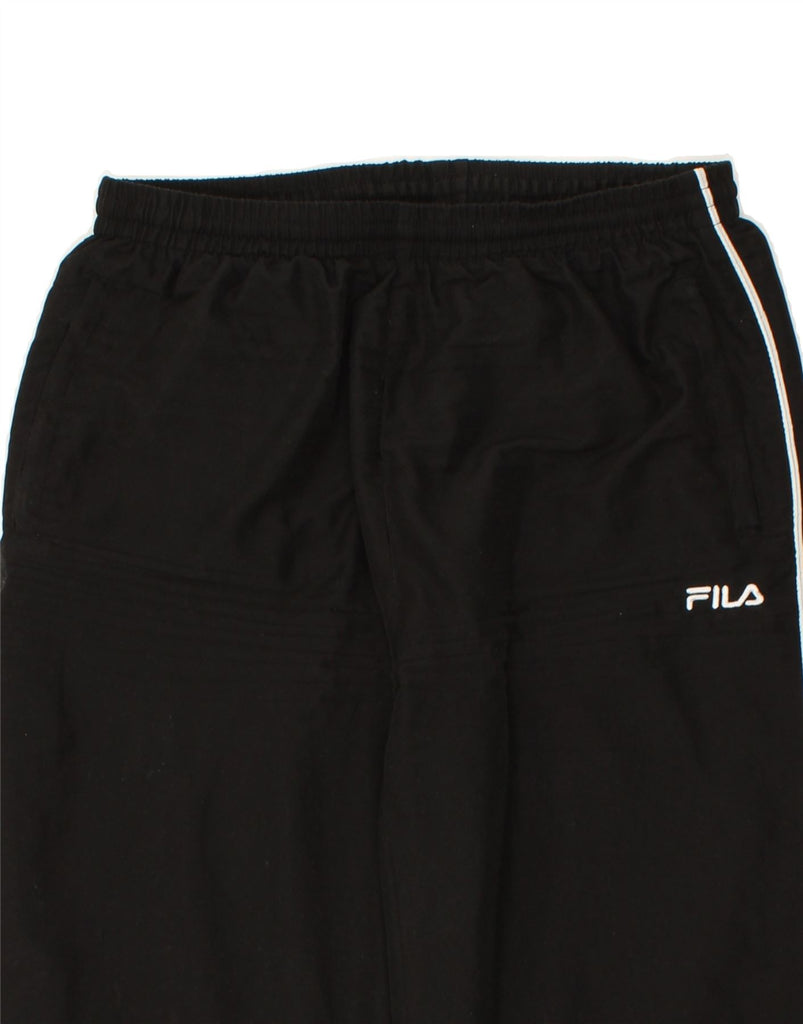 FILA Mens Graphic Tracksuit Trousers Joggers XL Black Polyester Vintage Fila and Second-Hand Fila from Messina Hembry 