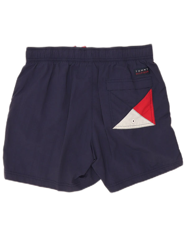 Tommy Hilfiger Mens Graphic Swimming Shorts Large Navy Blue Polyester
