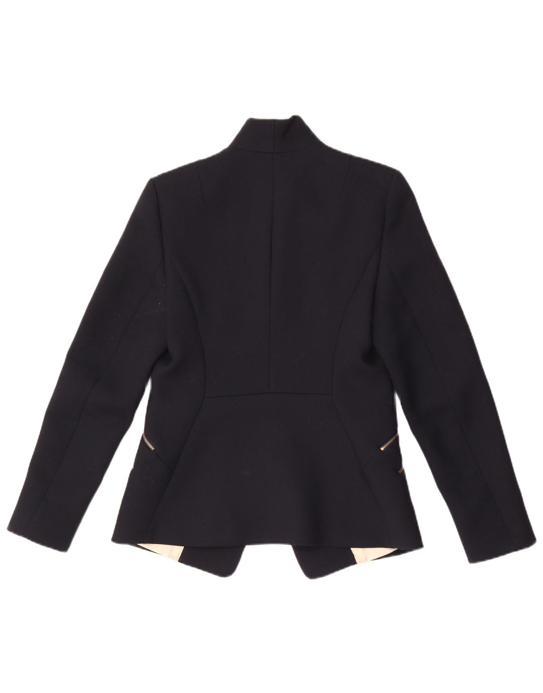 Reiss Womens 1 Button Blazer Jacket UK 10 Small Navy Blue Polyester
