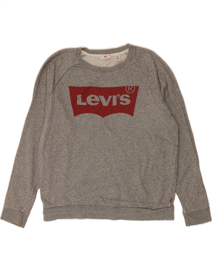 LEVI'S Mens Graphic Sweatshirt Jumper Large Grey Cotton Vintage Levi's and Second-Hand Levi's from Messina Hembry 