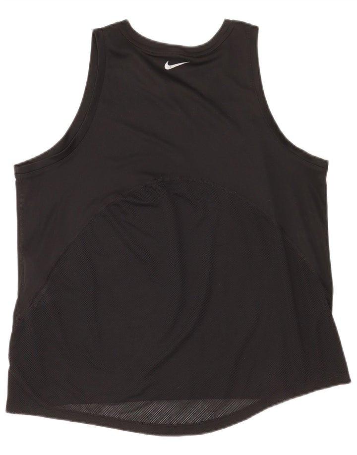 Nike Womens Dri Fit Vest Top UK 14 Medium Black Polyester