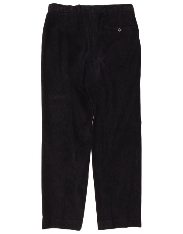 Marks & Spencer Mens Straight Corduroy Trousers W32 L31 Navy Blue Cotton