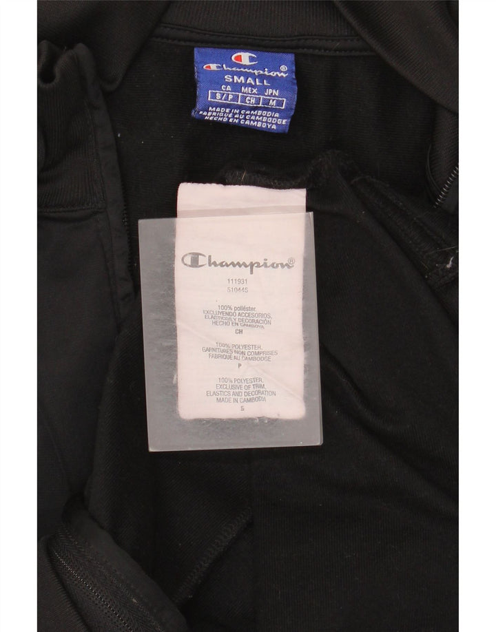 Champion Womens Graphic Tracksuit Top Jacket UK 10 Small Black Polyester