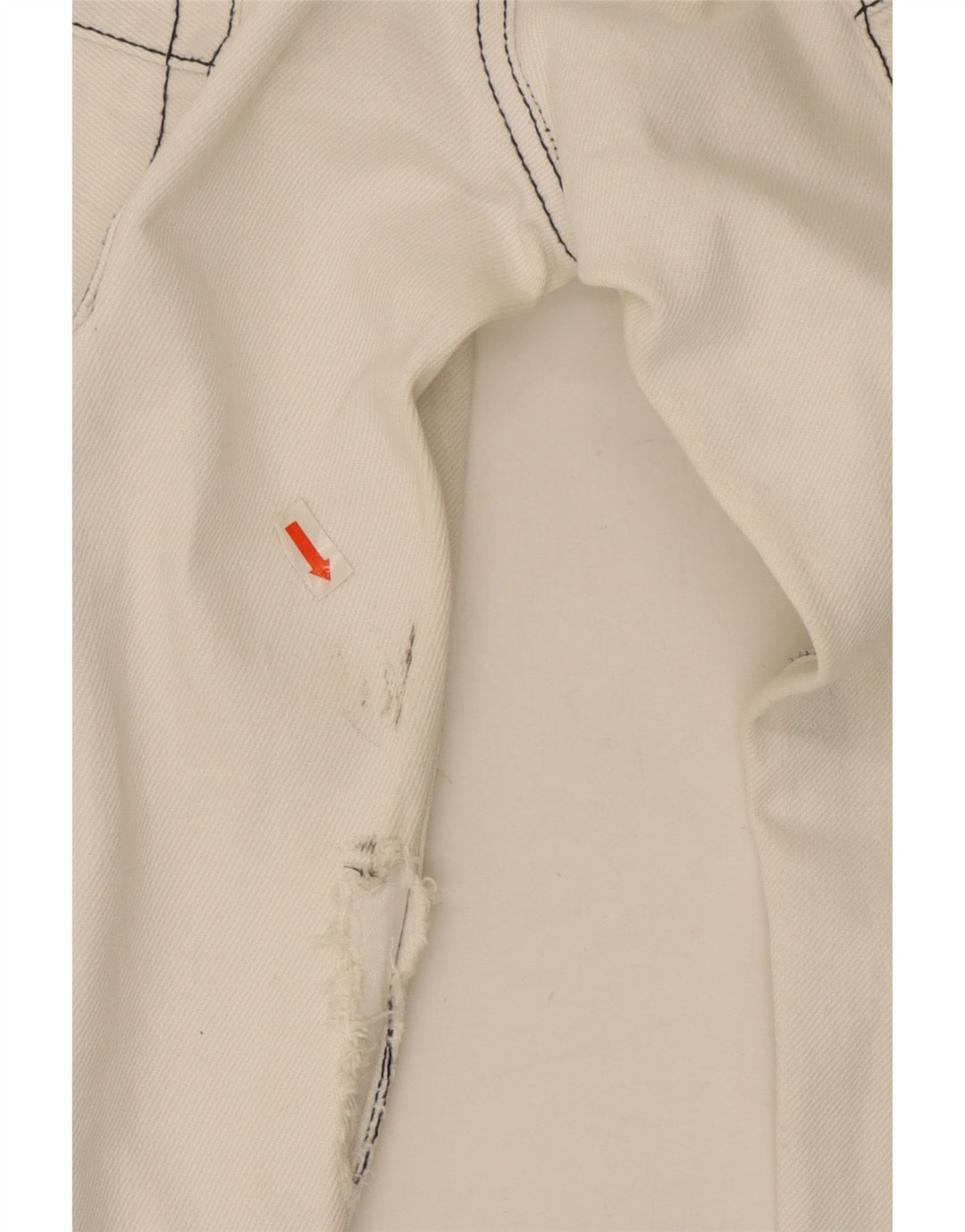 Armani Womens Distressed Straight Jeans W32 L30 White Cotton