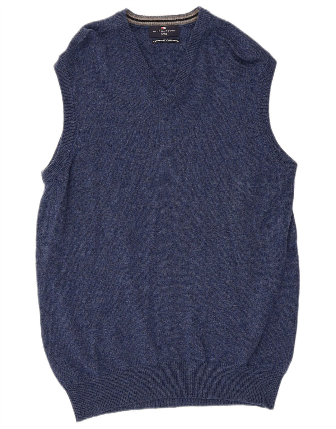 Marks & Spencer Mens Vest Tank Top Medium Blue Flecked Lambswool