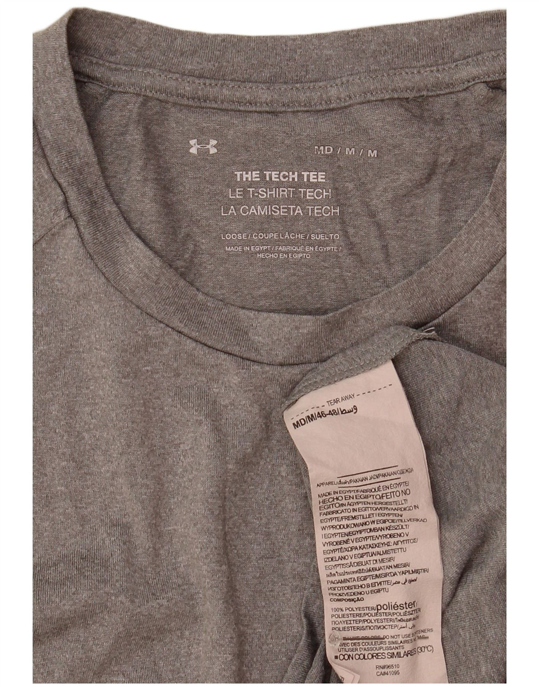 UNDER ARMOUR Mens T-Shirt Top Medium Grey Polyester