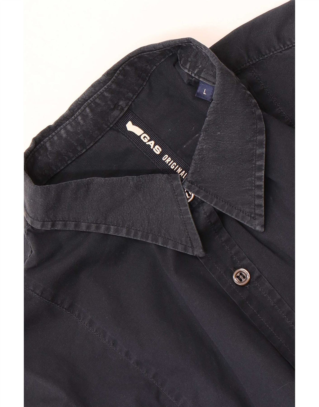 Gas Mens Shirt Large Navy Blue