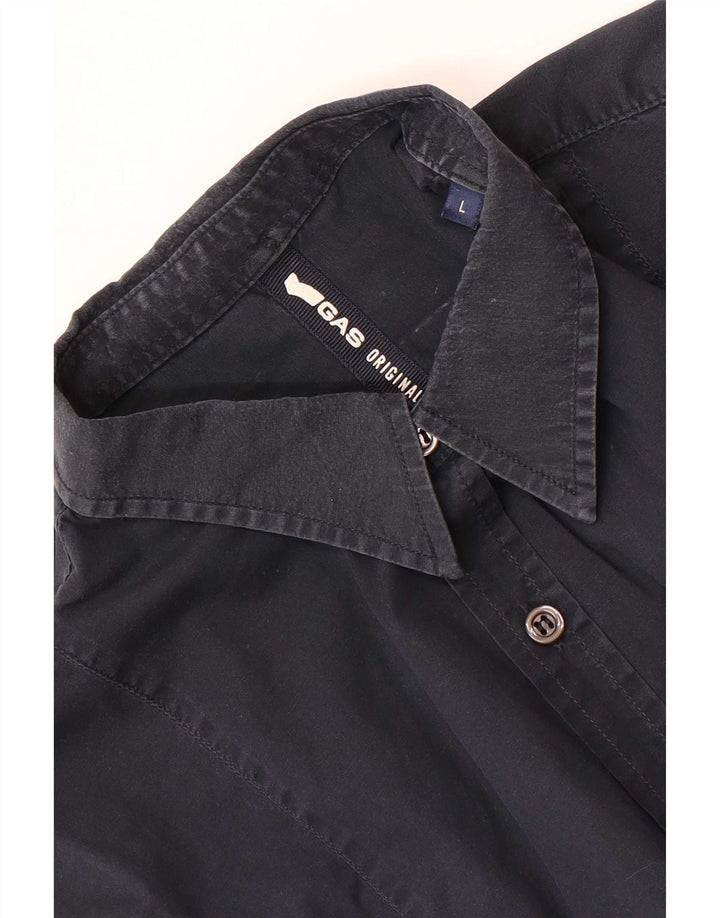 Gas Mens Shirt Large Navy Blue