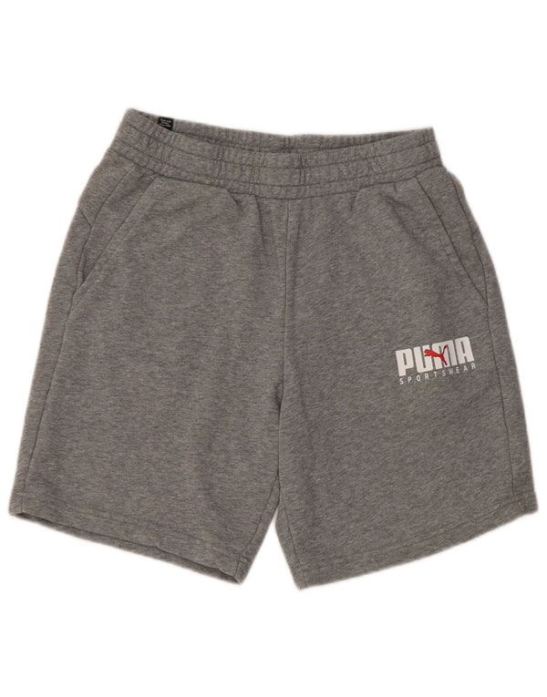 Puma Mens Graphic Sport Shorts Medium  Grey Flecked Cotton