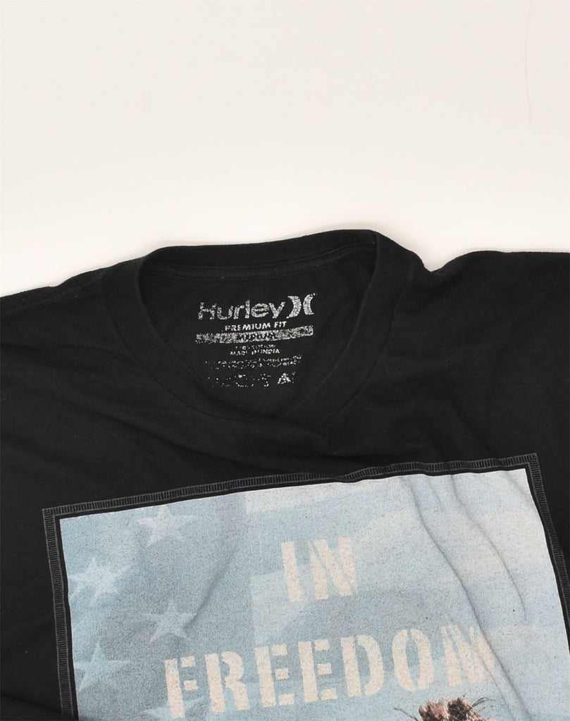 HURLEY Mens Premium Fit Graphic T-Shirt Top Medium Black Cotton | Vintage Hurley | Thrift | Second-Hand Hurley | Used Clothing | Messina Hembry 