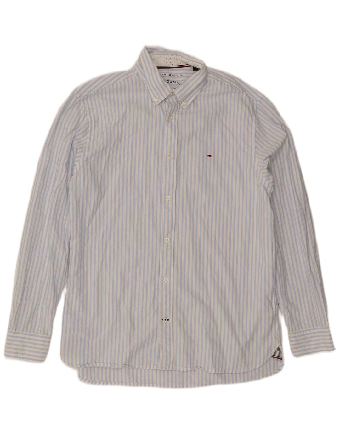 Tommy Hilfiger Mens Shirt XL Blue Pinstripe Cotton