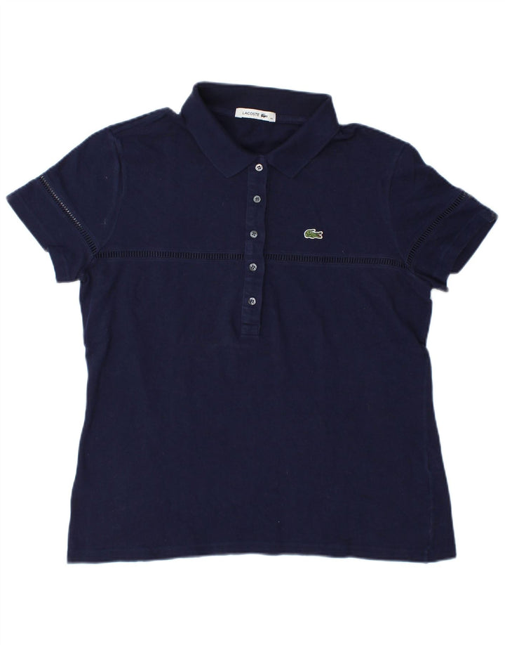 Lacoste Womens Polo Shirt Size 46 XL Navy Blue Cotton