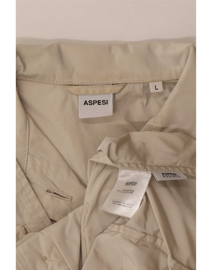 Aspesi Womens Utility Jacket UK 14 Large Beige Polyester