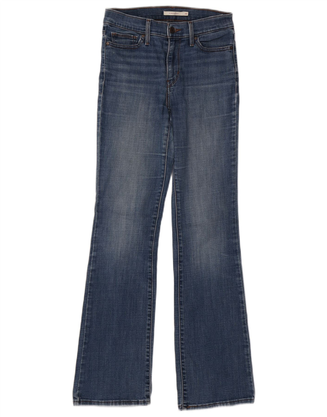 LEVI'S Womens Slimming Bootcut Jeans W26 L32 Blue Cotton