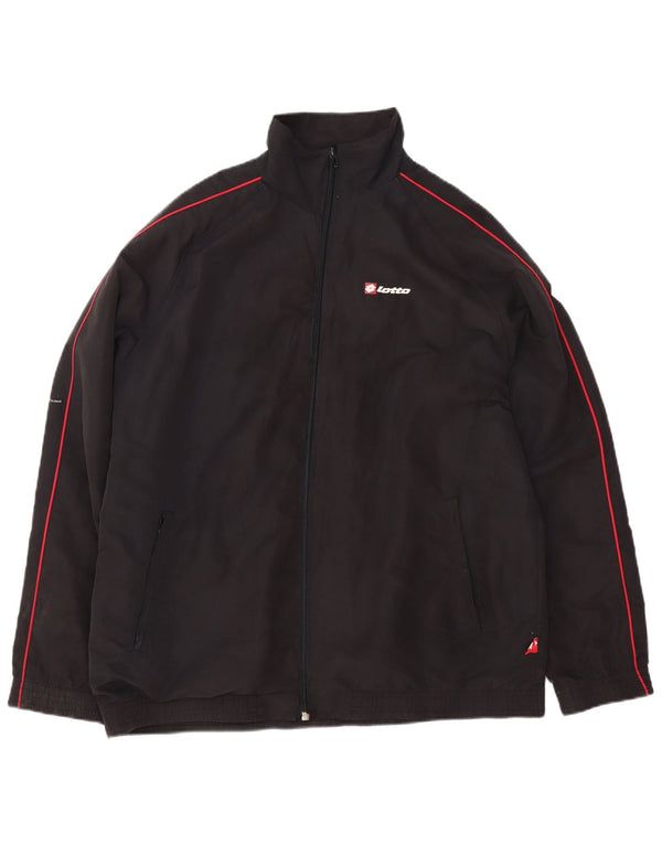 Lotto Mens Tracksuit Top Jacket XL Black Polyester
