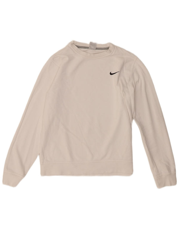 Nike Womens Sweatshirt Jumper UK 16 Large White Cotton