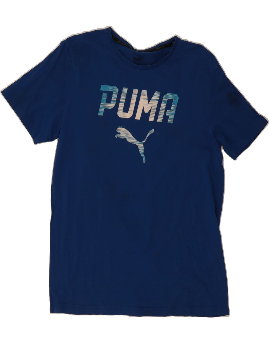 PUMA Mens Graphic T-Shirt Top Large Blue Vintage Puma and Second-Hand Puma from Messina Hembry 