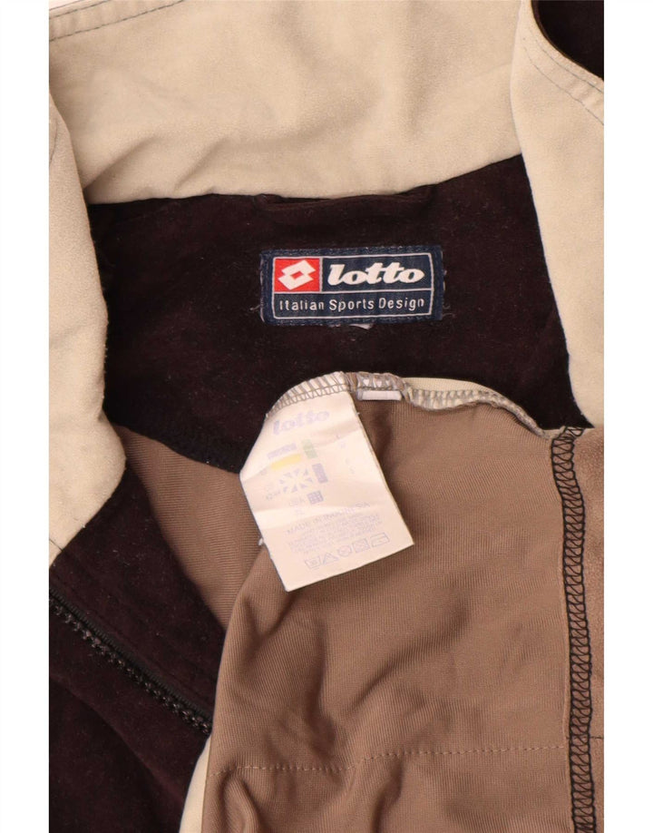Lotto Mens Fleece Jacket UK 42/44 XL Brown Colourblock Polyester