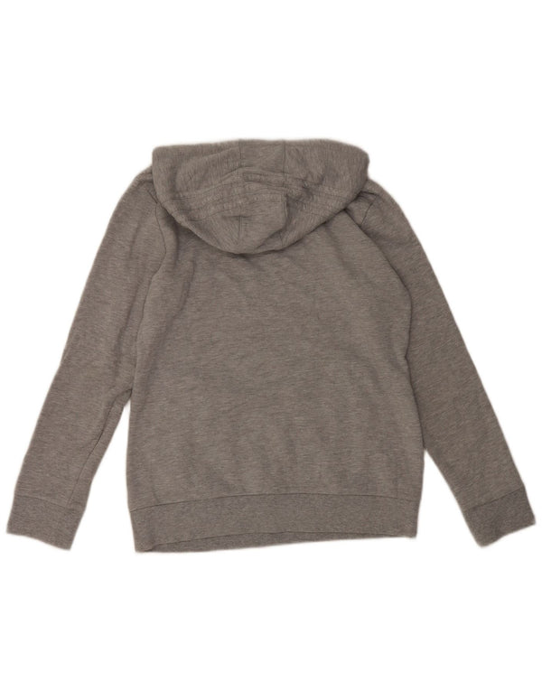 Adidas Womens Graphic Hoodie Jumper UK 12/14 Medium Grey Cotton