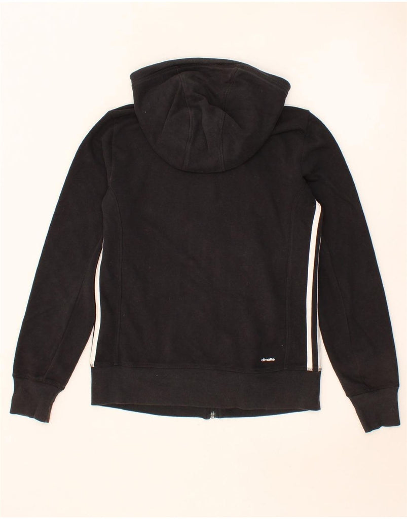 ADIDAS Womens Climalite Zip Hoodie Sweater UK 12/14 Medium Black Cotton Vintage Adidas and Second-Hand Adidas from Messina Hembry 