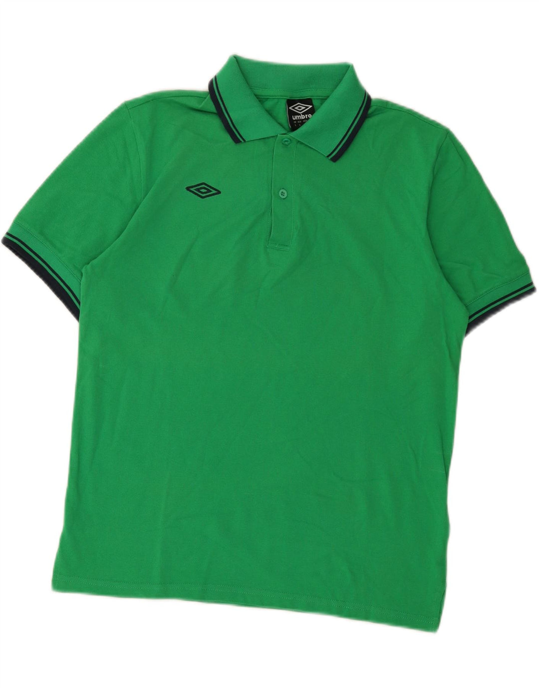 UMBRO Mens Polo Shirt Large Green Colourblock Cotton