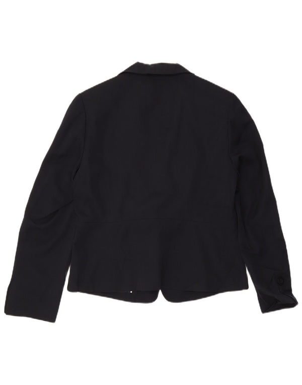 Marks & Spencer Womens Blazer Jacket UK 14 Medium Navy Blue Striped