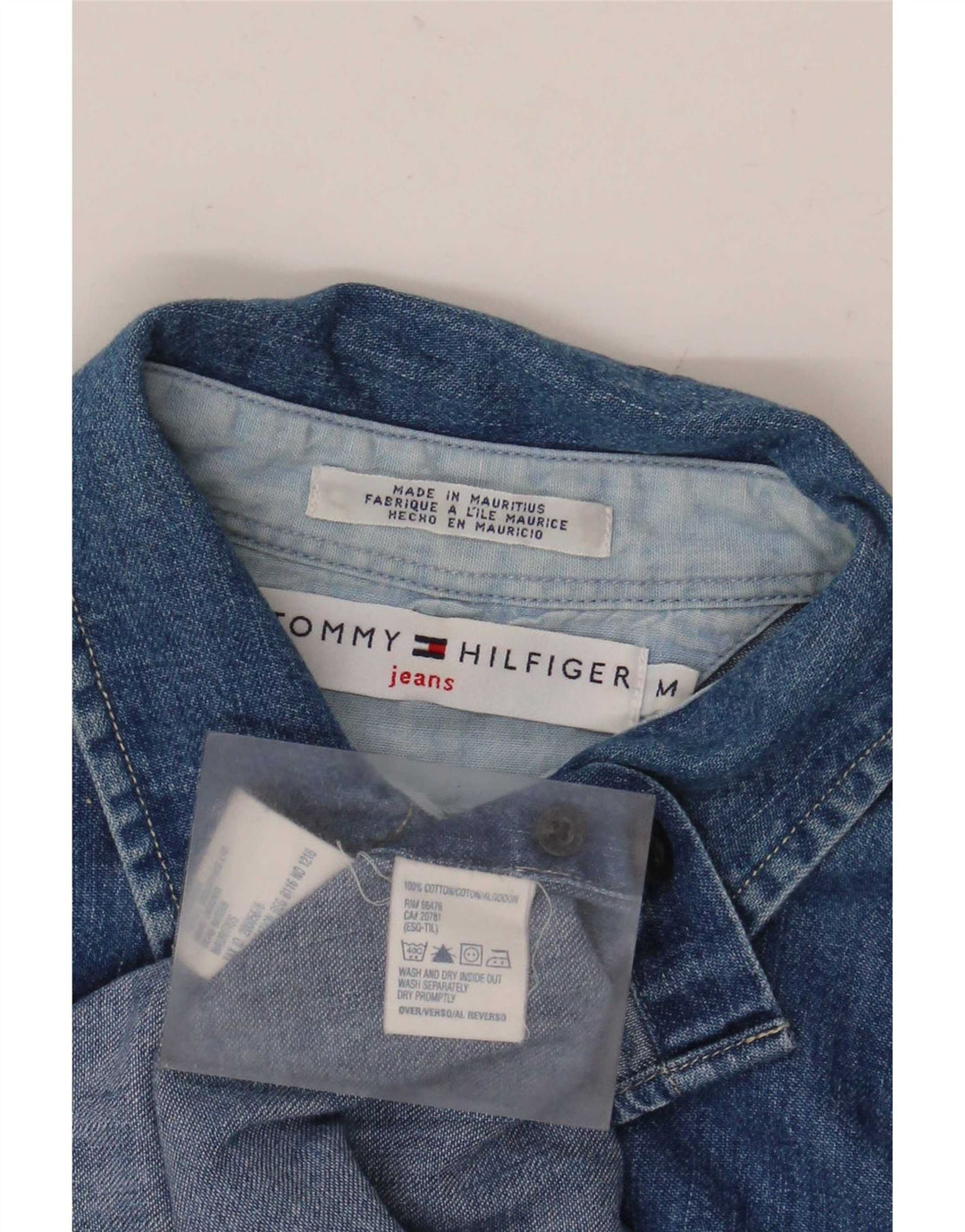 Tommy Hilfiger Womens Denim Shirt UK 12 Medium Blue Cotton