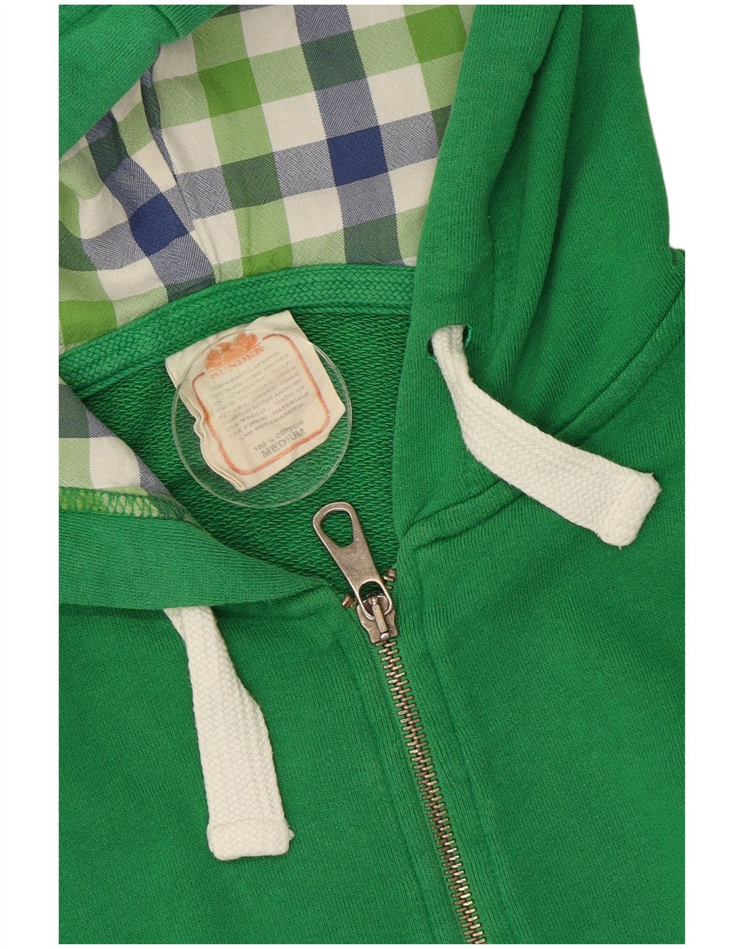 Sundek Mens Zip Hoodie Sweater Medium Green Cotton