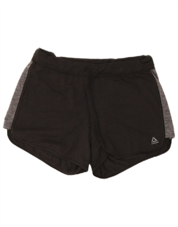 Reebok Womens Sport Shorts UK 12 Medium  Grey Colourblock Polyester