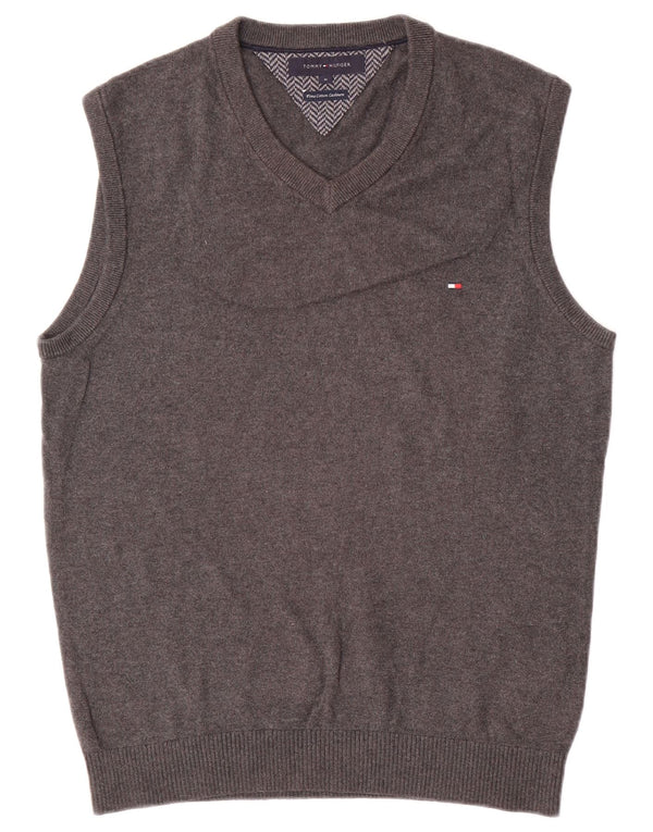 Tommy Hilfiger Mens Vest Tank Top Medium Grey Cotton